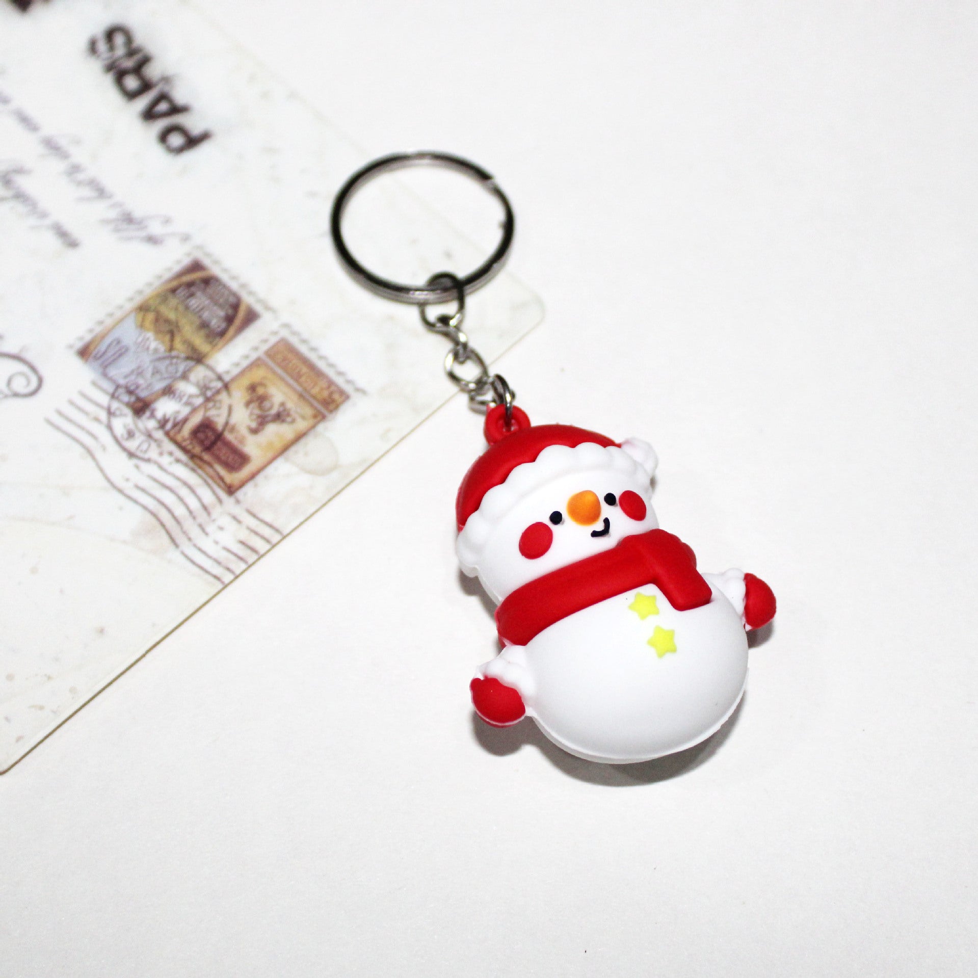 Wholesale Cartoon PV Christmas Keychain